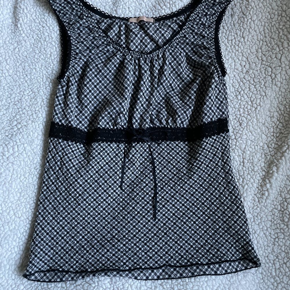 Black and white coquette style shirt